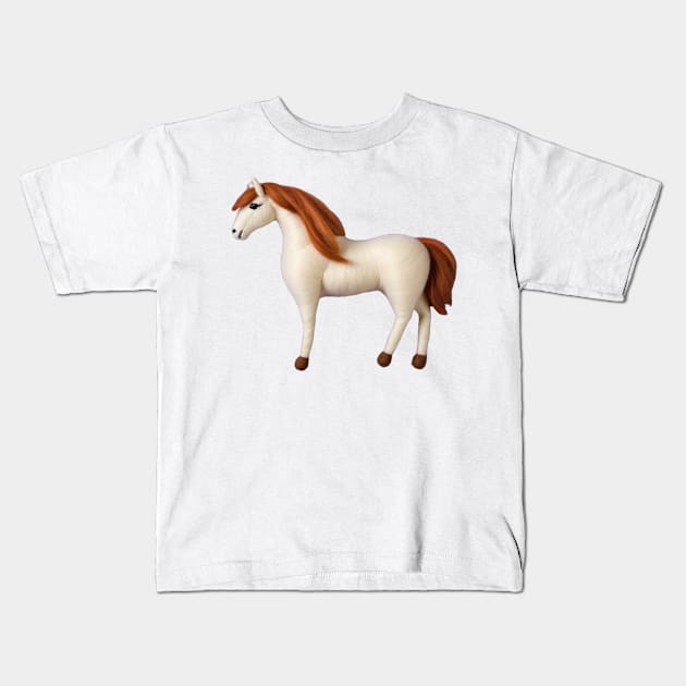 Cute Fuzzy Horse Kids T-Shirt by panfurwarellc